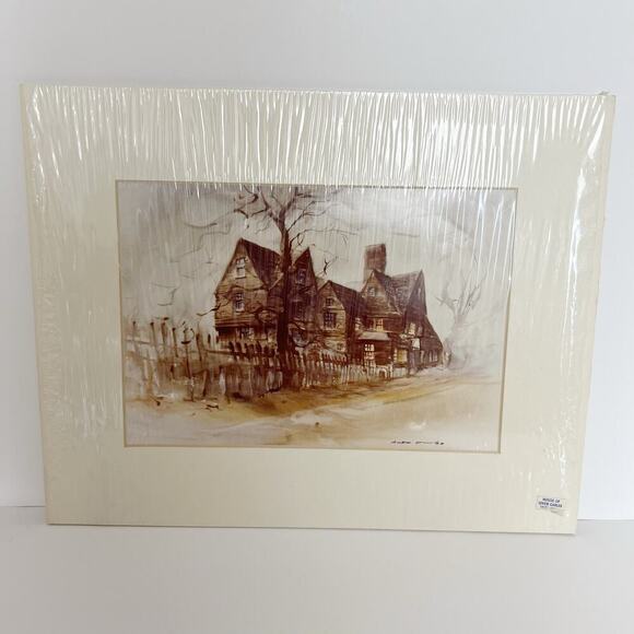 NEW The House of Seven Gables Art Watercolor Painting Print Mat Limited Edition - Picture 9 of 15